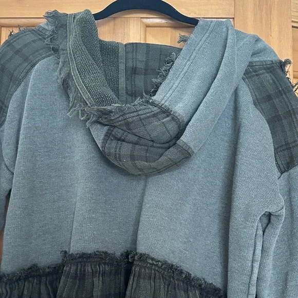 Free People Green and brown Layered Hoodie - Picture 4 of 6